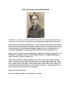 A preview of a PDF biography for Kellow, Leslie George